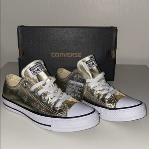 Converse All Star Metallic GOLD Sneakers NIB